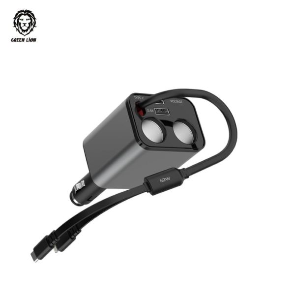 شارژر فندکی 90 وات گرین مدل Green Lion 90W Car Charger