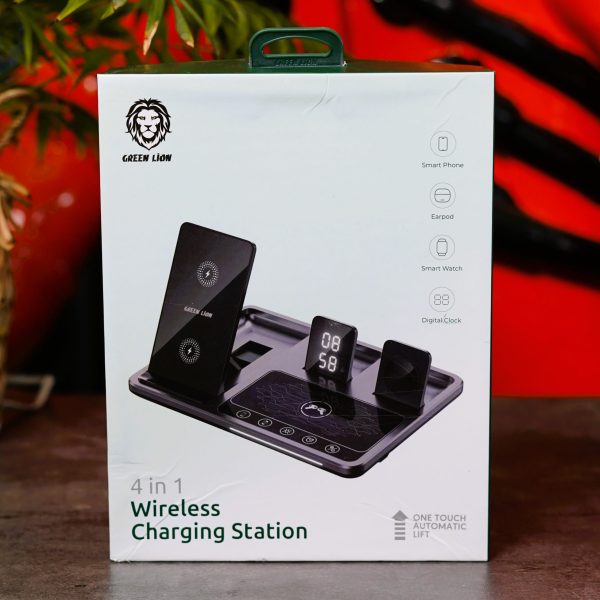 شارژر وایرلس 4 کاره استیشن گرین Green 4in1 Wireless Charging Station