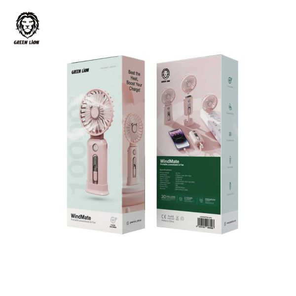 پنکه و پاوربانک پرتابل ویندمیت گرین  Green WindMate Portable PowerBank & Fan