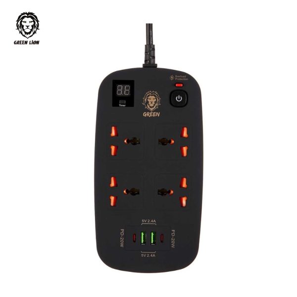 چندراهی برق مدل green lion multiport smart power socket