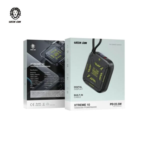 پاوربانک 10K میلی آمپر گرین لاین مدل Xtreme 10 Power Bank