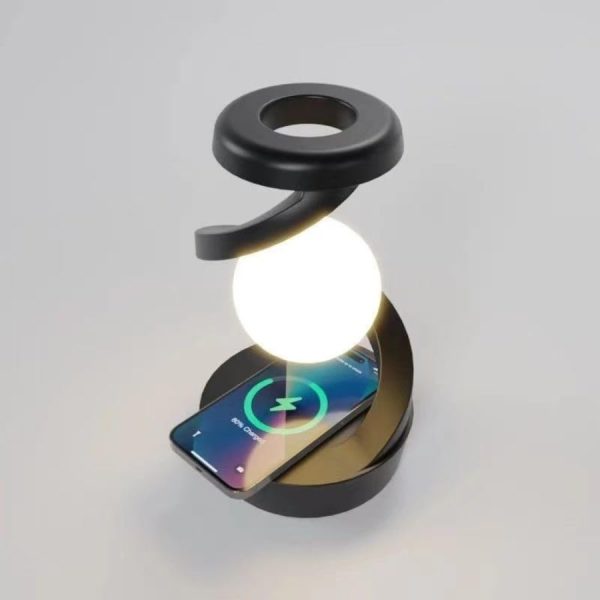 دکوری و شارژر وایرلس ماه معلق مدل Rotating Moon