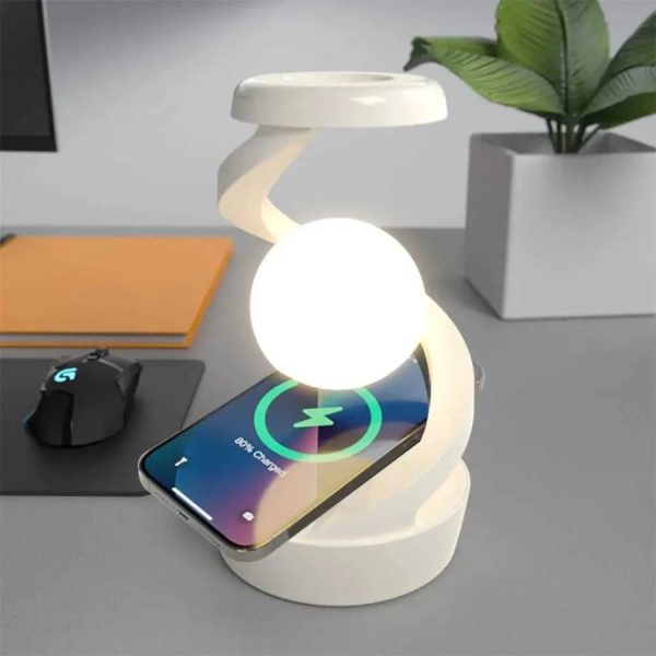 دکوری و شارژر وایرلس ماه معلق مدل Rotating Moon