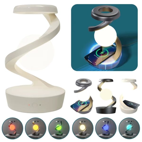 دکوری و شارژر وایرلس ماه معلق مدل Rotating Moon